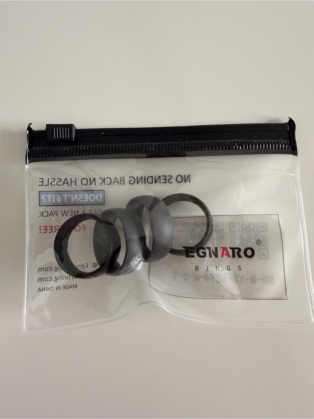 Black Silicone O-Ring Set for Men size 9-9.5 8mm wide